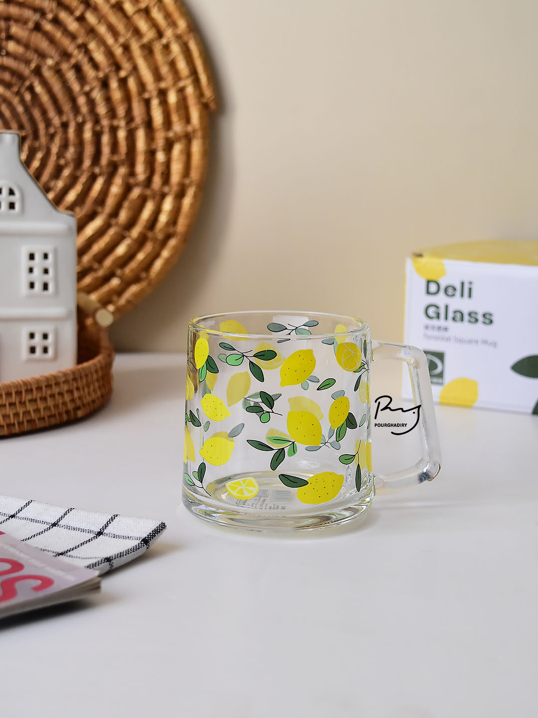لیوان دسته دار دلی DELI مدل کلارا طرح لیمو