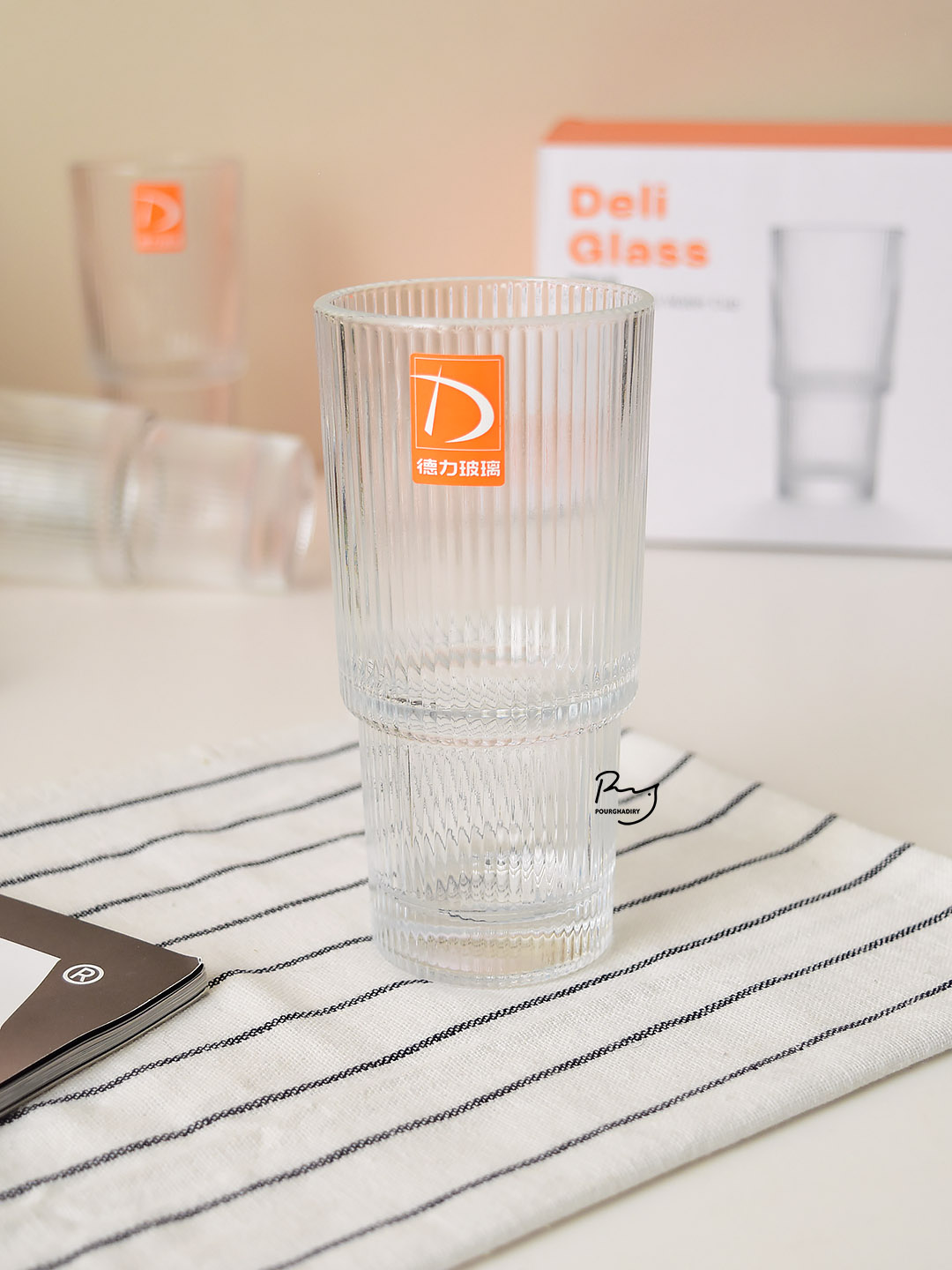 لیوان دلی Deli مدل دوتکه شیاردار کلزیوم 293میل